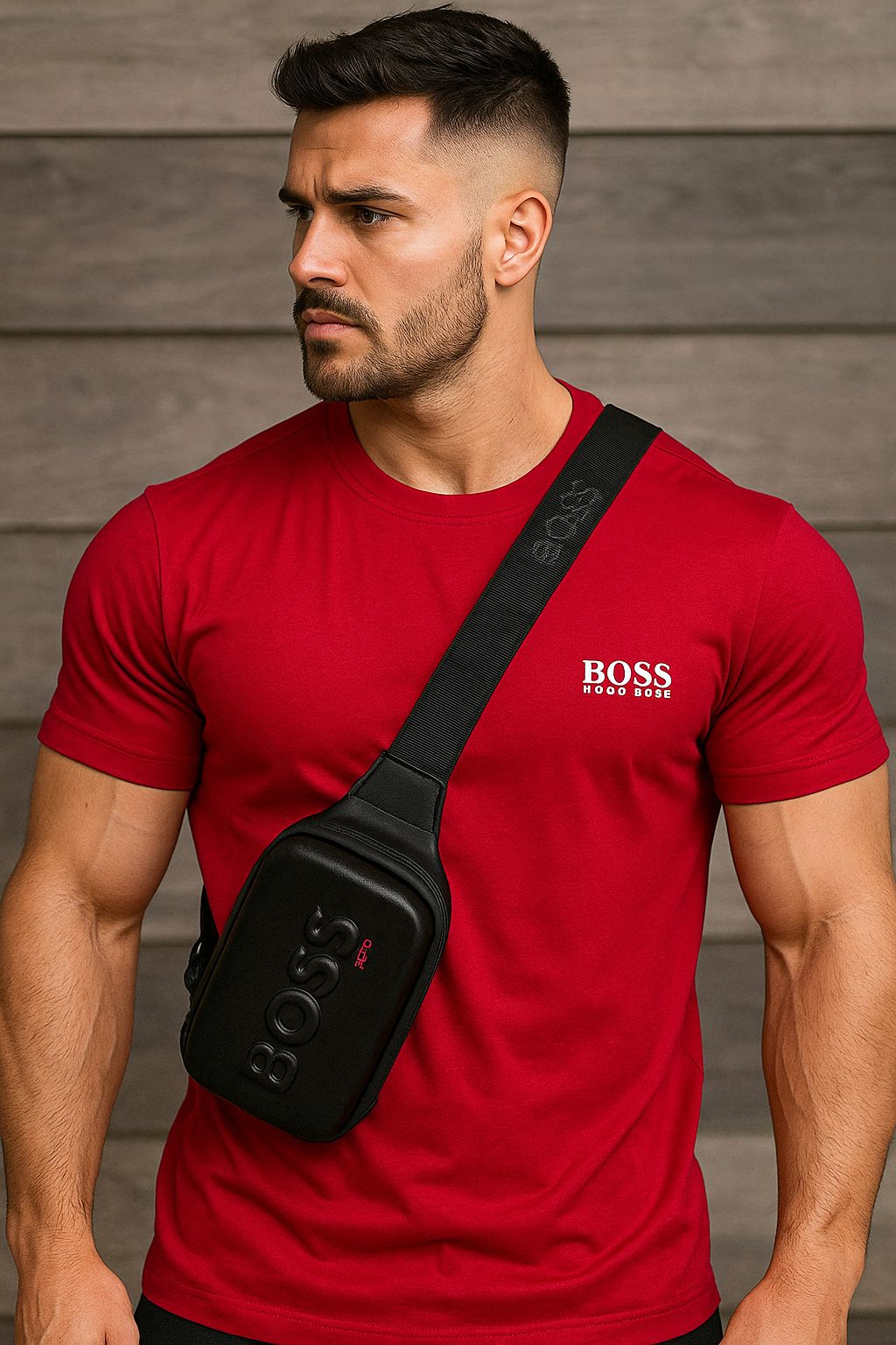 Vista 9 de DUO PERCHERO Y CAMISETA BOSS - COLOR PERCHERO: NEGRO, TALLA CAMISETA: S